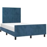  Posteljni okvir z vzglavjem temno moder 120x200 cm žamet, (20904633) | Shoptok.si
