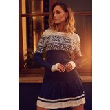 Made Of Emotion Woman's Sweater MXS01 Navy Blue | Eponuda.ba