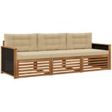  Set vanjskih sofa s jastukom 3 pcs Prirodna i bež Poliester | shoptok.hr