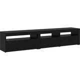 TV Kabinets 2 kom s LED Rasvjetom Crni Hrast Konstruirano Drvo Stalak s LED Rasvjetom - Crni Hrast - 75x35x40 cm - Napravlje | shoptok.hr