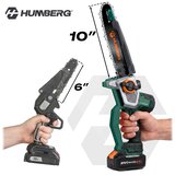 Humberg HM-437 PRO akumulatorska lančana pila za grane zelena, 1x4,0 Ah, 10″ / 8″ | shoptok.hr