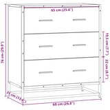  Komoda boja hrasta 68x35x76 cm konstruirano drvo i metal | shoptok.hr