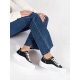 Shelvt Black and white sneakers with a thick sole | shoptok.hr