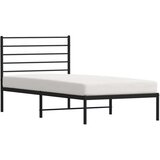 vidaXL Kovinski posteljni okvir z vzglavjem črn 107x203 cm | Shoptok.si