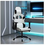  Masažna igraća stolica s osloncem bijelo-crna od umjetne kože | shoptok.hr