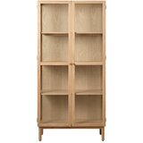 Unique Furniture Vitrina od punog hrasta u prirodnoj boji 190x90 cm Elba – Cijene