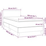  Krevet s oprugama i madracem krem 90 x 200 cm od tkanine | shoptok.hr