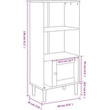  Regal za knjige SENJA izgled ratana crni 60x35x130 cm borovina | shoptok.hr