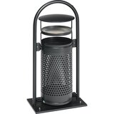VAR Kombiniran pepelnik s cevnim lokom in strešico, prostornina 65 l, ŠxVxG 580 x 1145 x 380 mm, antično srebrna | Shoptok.si