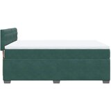 vidaXL Box spring postelja z vzmetnico temno zelena 160x200 cm žamet | Shoptok.si