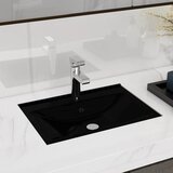 Maison Chic Keramični kopalniški Umivalnik - Kopalna umivalnik - Lavabo črn pravokoten, (21684941) | Shoptok.si