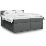  Krevet s oprugama i madracem tamnosivi 200 x 200 cm od tkanine | shoptok.hr