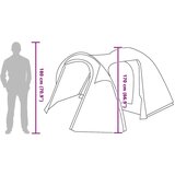 vidaXL Šotor z dome s streho s shranjevanjem Siva in oranžna 384 x 254 x 170 cm | Shoptok.si
