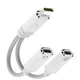 INF Type-C 2v1 adapter za slušalke in polnjenje, PD100W, USB2.0 White, (5000276581) | Shoptok.si