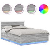  Okvir za krevet S LED lampica Siva Sonoma 160 x 200 cm - Sivi hrast sonoma 160 x 200 cm | shoptok.hr