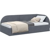 vidaXL Kotna postelja z vzglavjem Temno siva 100 x 200 cm Žamet | Shoptok.si