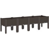  Vrtna sadilica s nogama smeđa 160 x 40 x 42 cm PP | Eponuda.com