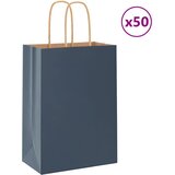 vidaXL Papirnate vrećice 50 kom s ručkama plave 15x8x21 cm | shoptok.hr