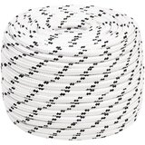 vidaXL Pletena vrv za čoln bela 14 mm x 100 m poliester Cene