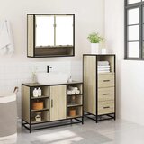  3-dijelni set kupaonskog namještaja boja hrasta sonome drveni | shoptok.hr