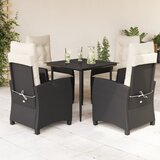  5-dijelni vrtni blagovaonski set s jastucima od poliratana crni | shoptok.hr