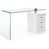 Tomasucci Pisalna miza s stekleno mizno ploščo 65x125 cm Bow – | Shoptok.si