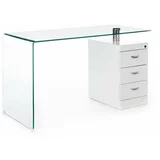 Tomasucci Pisalna miza s stekleno mizno ploščo 65x125 cm Bow –