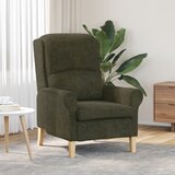 vidaXL Sodobni Naslanjač Vojaška zelena Tkanina, Les Srednje Ergonomski | Shoptok.si