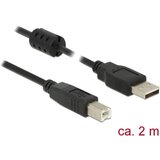 Delock USB kabel USB 2.0 USB-A vtič\, USB-B vtič 2.00 m črna s feritnim jedrom 84897, (20415713) | Shoptok.si
