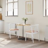  Stolac za blagovanje 2 pcs Bijela i smeđa Čvrsto drvo | shoptok.hr