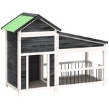  Kućica za pse siva 143 x 60,5 x 109 cm od masivne borovine | shoptok.hr