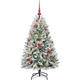 vidaXL Umestno božično drevo Zelena in Bela 120 cm PVC in kovina | Shoptok.si