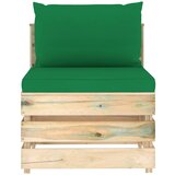 The Living Store Sekcijski sredinski kavč z blazinami zelen impregniran les - Sredinski Kavč, (21494472) | Shoptok.si
