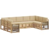  Set vanjskih sofa 9 pcs Bijela i bež 304 x 187,5 x 73 cm | shoptok.hr