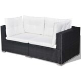 Poli 5-dijelna vrtna garnitura od poliratana s jastucima crna | shoptok.hr