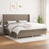  Krevet s oprugama i madracem smeđesivi 200x200 cm od tkanine | shoptok.hr