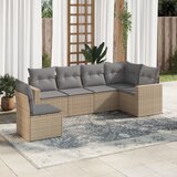 vidaXL 6-dijelni set vrtnih sofa s jastucima bež od poliratana Cijene