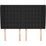  Vzglavje z ušesi črno 147x23x118/128 cm umetno usnje, (20738709) | Shoptok.si