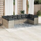 vidaXL 10-dijelni set vrtnih sofa poliratan s jastucima svijetlosivi | shoptok.hr