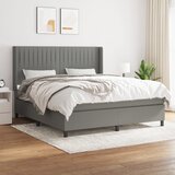 The Living Store Box spring postelja z vzmetnico temno siva 180x200 cm blago - Box Spring Postelja, (21518164) Cene
