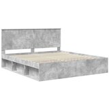  okvir za krevet beton 180 x 200 cm čvrsto borovo drvo | shoptok.hr