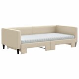  Dnevni krevet na razvlačenje krem 100 x 200 cm od tkanine | shoptok.hr
