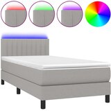  box spring s madracem LED svjetlosivi 80x200 cm tkanina | shoptok.hr
