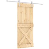  Klizna vrata Prirodna i bijela 85 x 210 cm Čvrsta borovina | shoptok.hr