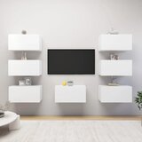 The Living Store TV omarice 7 kosov bele 30,5x30x60 cm iverna plošča - TV Omarica, (21375112) | Shoptok.si