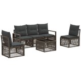 vidaXL Vrtna sedežna garnitura 6 pcs Siva poli ratan, (5000271157) | Shoptok.si