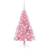 vidaXL Umjetna preddekorirana božićna jelka Roza 120 cm PVC | Shoptok.si