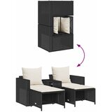  Vrtni set od 5 dijelova s jastucima, složiv, crni poliratan | shoptok.hr