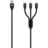  VOLKANO kabal 3u1 Braided 1m USB Crni | Eponuda.ba