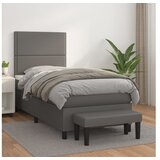  Krevet s oprugama i madracem sivi 100x200 cm od umjetne kože | shoptok.hr